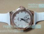 Replica Omega Constellation White Dial White Rubber Strap Watch